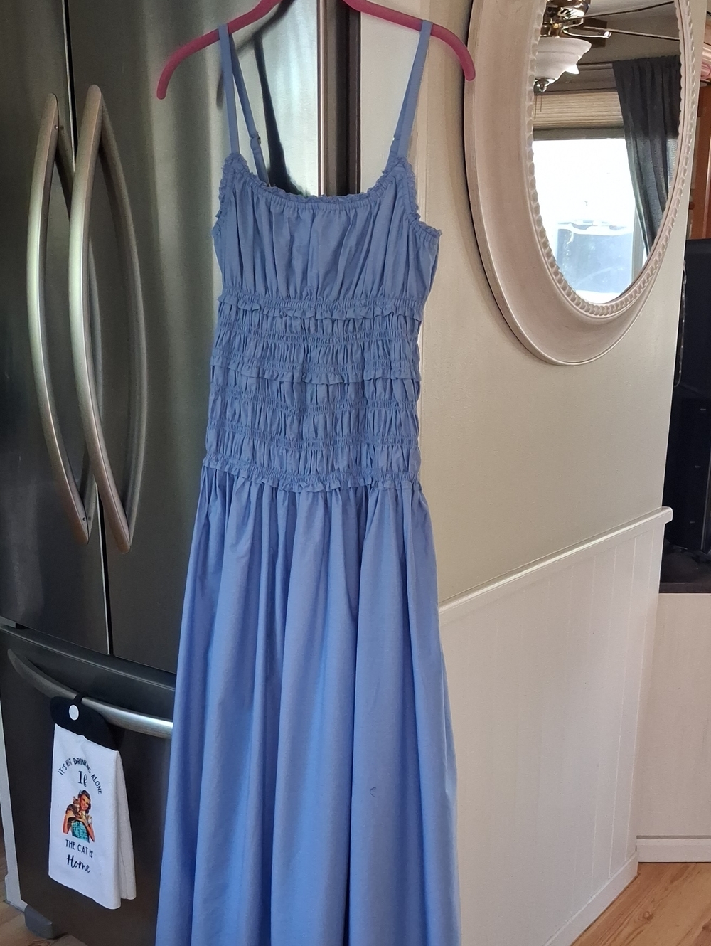 Abercrombie & Fitch Light Blue Smocked Maxi Dress